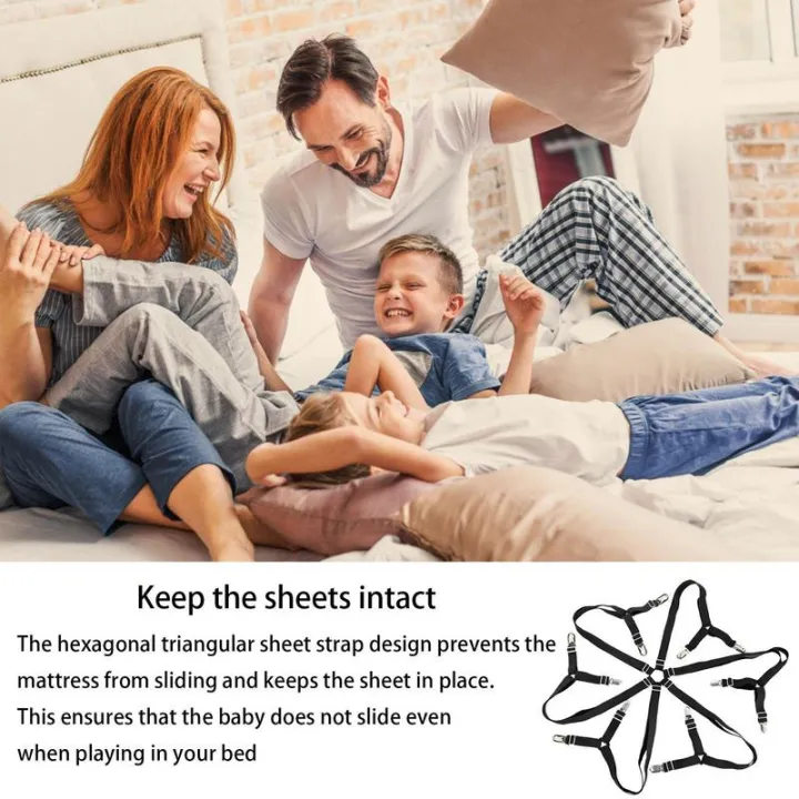 Sheet%20Suspenders%20Adjustable%20Elastic%20Bed%20Sheet%20Holder%20Straps%20For%20Full%20Bed%20Fitted%20Sheet%20Straps%206%20Way%20Cross%20With%2012%20Heavy%20Duty%20-%20Image%205