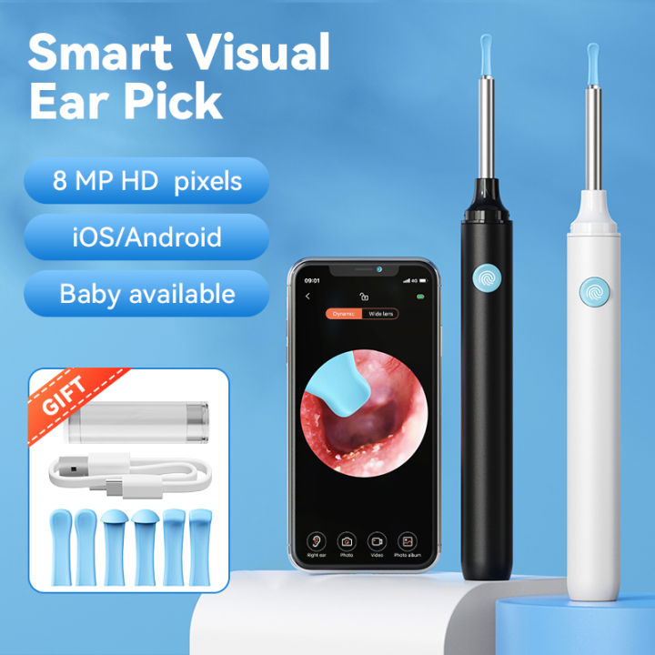 Smart Ear Wax Cleaner with Camera 3.5mm Earpick Otoscope Visual Ear Camera Health Care Ear Cleaner for iPhone, iPad, Android