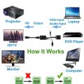 HDMI To VGA Male Output 1080P HD Audio TV AV HDTV Video Cable Converter Adapter. 