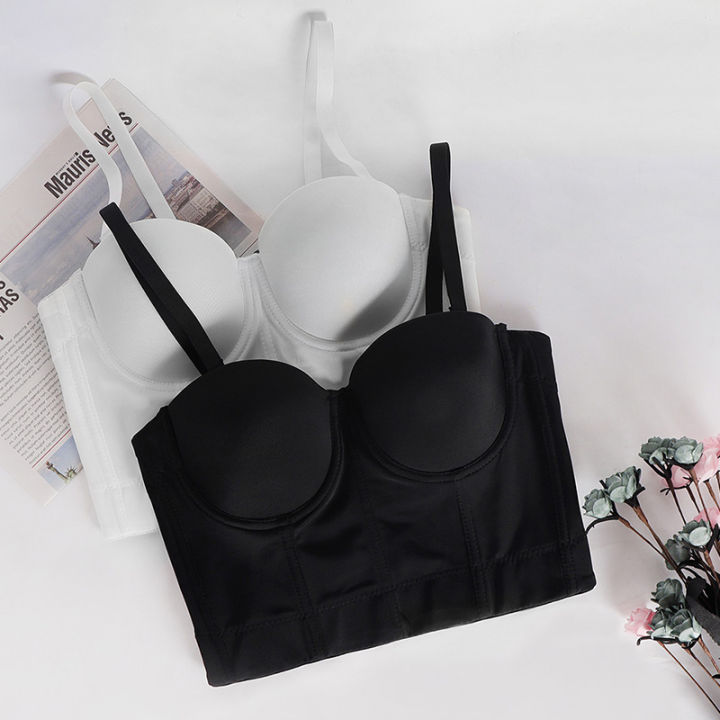 Mesh%20Push%20Up%20Bralet%20Women's%20Corset%20Bustier%20Bra%20Night%20Club%20Party%20Long%20Cropped%20Top%20Vest%20Plus%20Size%20Tank%20Top%20Women%20White%20Corset%20-%20Image%203