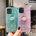 Phone Case for Samsung Galaxy A03 Glitter Starry Sky Bling Ring Lanyard Shiny Soft Cases for Samsung A03 Transparent Holder Stand Back Cover Stars Girls. 