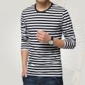 Navy style long-sleeve shirt men T-shirt o-neck stripe t shirt men shirt navy vintage basic 95% cotton shirt.