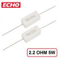 5pcs- 2.2 Ohm 5Watt 5% Ceramic Cement Resistor.