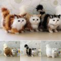 Realistic Mini Plush Cat Cute Faux Fur Kids Doll Toy Kitten Model Gift Ornament.