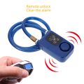 Cycling Security Lock Wireless Remote Control Alarm Lock Anti-Theft Vibration Alarm Lock Electric Motorcycle Code Chain Lock Blue. 