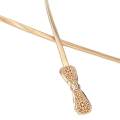 Women Elastic Waist Metal Chain, Stretch Dress Belt, Skinny Waistband for Women , Gold.