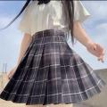 Korean Fashion Pleated Skirt Mini Skirts Womens 2021 Summer High Waist Kawaii Pink Black Plaid Skirt Harajuku Skirt Mujer Faldas.