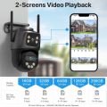 4K 8MP Wifi Camera Dual Lens Dual Screen Security Protection 4MP HD PTZ Camera Human Detection Video CCTV Camera P2P iCsee.