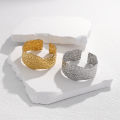 Yingtong 18K Gold Chunky Hammered Texture Stainless Steel Bangles Bracelet For Women Jewelry Gift 2024.