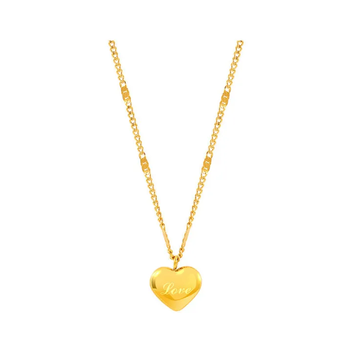 Light%20luxury%20love%20love%20titanium%20steel%20necklace%20women's%20versatile%20new%20clavicle%20chain%20plated%2018K%20gold%20simple%20temperament%20peach%20heart%20necklace%20-%20Image%205