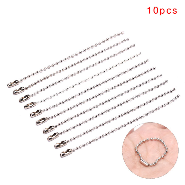10Pcs%203.5"%20Long%200.09"%20Bead%20Dia%20Connector%20Clasp%20Ball%20Chain%20Keychain%20DIY%20ANLAN%20-%20Image%202