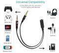 2 Male TRS to 1 Female TRRS 3.5mm Headphone Earphone Mic Audio Y Splitter Cable for PC Laptop. 