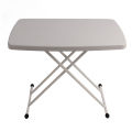 Small Folding Table Space Saving Folding Table PE and Steel Pipe White Rectangular Portable for Bedside for Dining Room. 