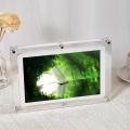 2024 hot selling 10.1-inch acrylic digital frames video picture photo frame transparent crystal advertising player. 