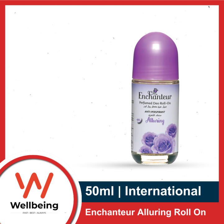 Enchanteur Alluring Anti-Perspirant Deodorant Roll-On For Women 50ml | 48-Hours Long Odour Protection| Soothing Floral French Fragrance| Quick Drying & Non-Sticky