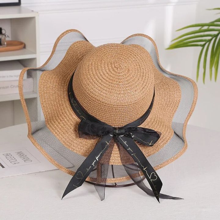 Sun%20Hat%20for%20Women%20Foldable%20Big%20Brim%20Floppy%20Girls%20Straw%20Hat%20Sun%20Hat%20with%20Bowknot%20Elegant%20Protection%20Shading%20Beach%20Hat%20for%20Women%20-%20Image%202