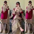 High Quality Embroidery New Stylish Ready Made Party sharara Suit Dress for Women.
