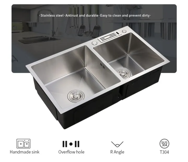 Hand%20Made%20Kitchen%20Sink%20Teka%20brand%20(Double%20Bowl%2018x30-32")%20-%20Image%203