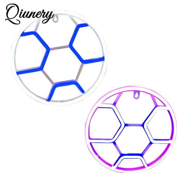 Qiunery Soccer Neon Sign For Bedroom, Battery/USB Powered LED Football Neon Lamp Sports Neon Sign For Home Bedroom Club Party Wall Hanging Decor