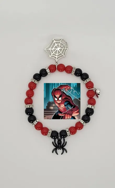 Spiderman%20Miles%20Morales%20Bracelet%20Gwen%20Stacy%20Set%20of%20Two%20Matching%20Couple%20Beaded%20Bracelets%20-%20Image%203