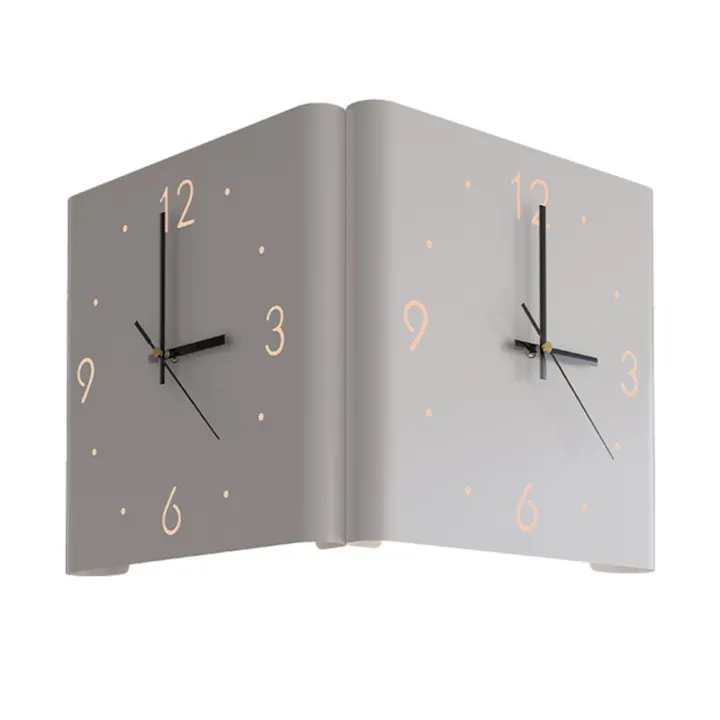 Square Wall Clock Folded Corner Wall Hanging Clock Chic Arc Silent ...