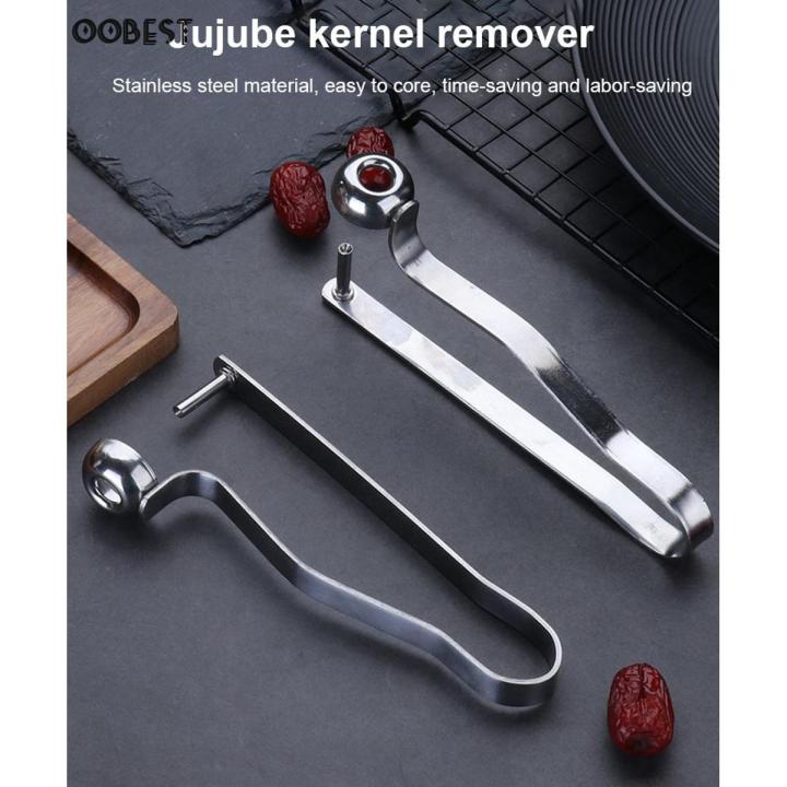 Multifunction Integrated Press Stainless Steel Jujube Nuclear Remover Hawthorn Cherry Kernel Remover Household Kitchen Accessory with Portability