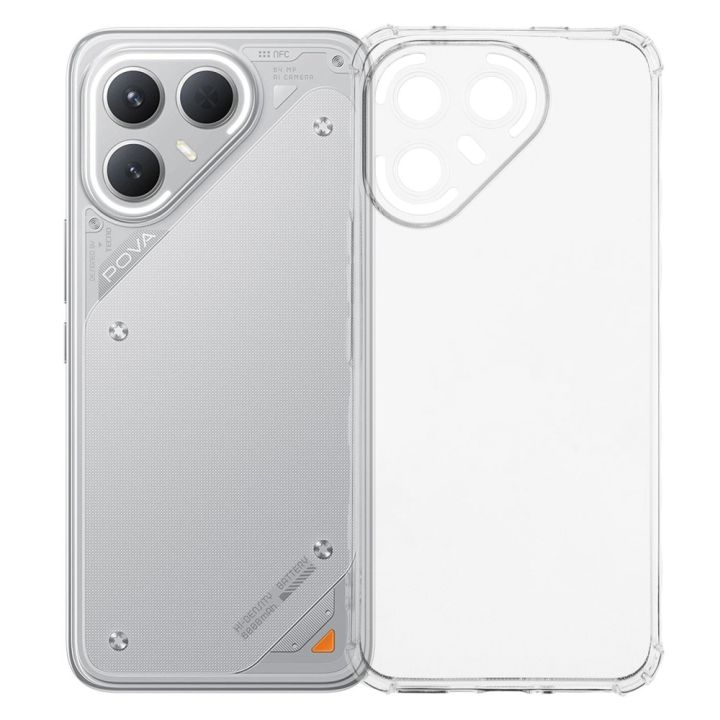 Tecno Pova 7 Pro Premium Silicone Case Crystal Clear Soft TPU Ultra-Thin Transparent Flexible Protective Mobile Phone Back Cover