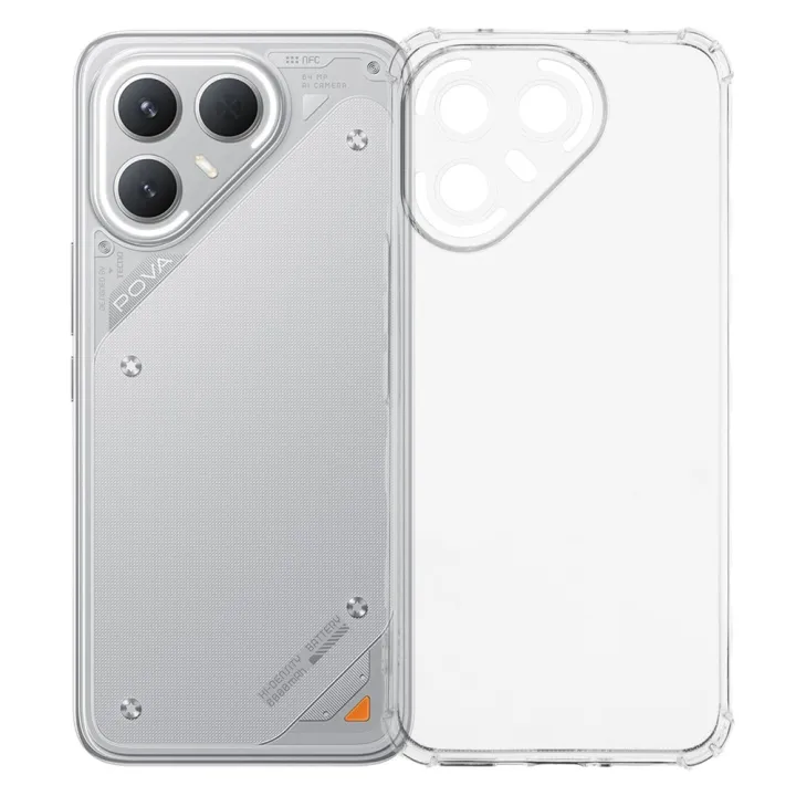 Tecno Pova 7 Pro Premium Silicone Case Crystal Clear Soft TPU Ultra-Thin Transparent Flexible Protective Mobile Phone Back Cover