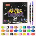 Double Headed Acrylic Marker Dual Color Waterproof Pen Soft Nib Student Art For Glass Stone Metal Wood Plasctic Paper.