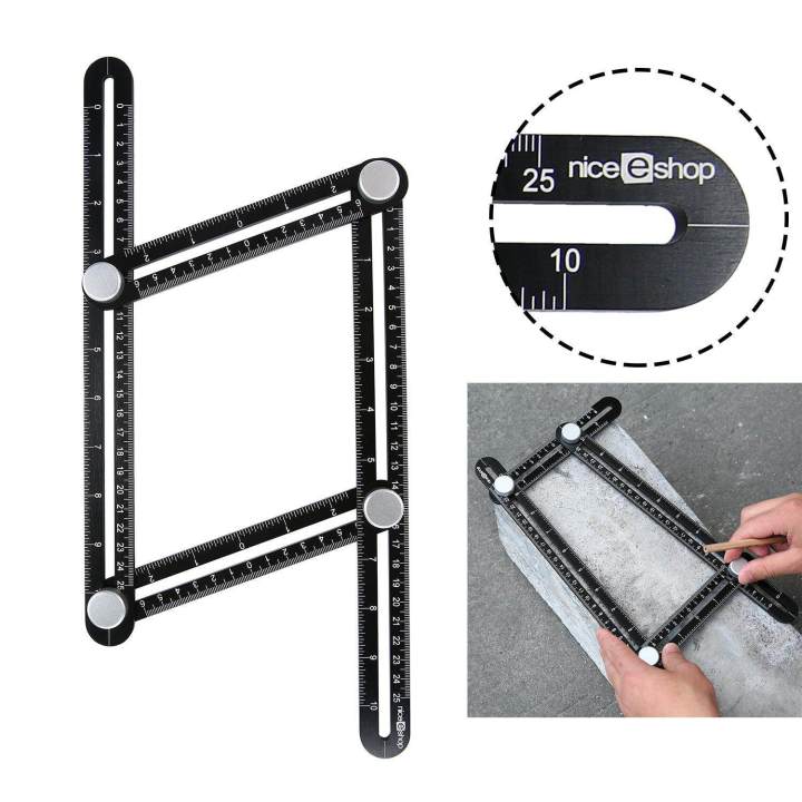 Aluminum Alloy Angleizer Template Ruler ToolMulti-Angle Ruler Template ...