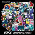 50pcs Among Us Stickers For Skateboard Fridge Guitar Laptop Motorcycle Travel Luggage Cartoon Stickers. 