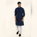 Masculine Deep Royal Jacquard Slim Fit Panjabi For Men. 