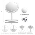 LED Makeup Mirror With Light Lamp With Storage Desktop Rotating Cosmetic Mirror Light Adjustable Dimming USB Vanity Mirror. 