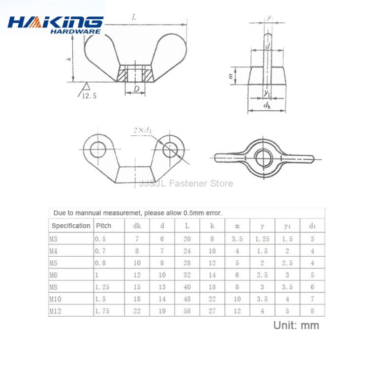 5/10/20pcs%20Butterfly%20Wing%20Nuts%20M3%20M4%20M5%20M6%20M8%20M10%20M12%20Stainless%20Steel%20Wing%20Nuts%20Zinc%20Plated%20Hand%20Tighten%20Nut%20DIN315%20-%20Image%206