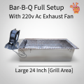 Premium Stainless Steel BBQ Full Setup Large 24-Inch Grill Machine with Regulator | 220V AC High-Speed Exhaust Fan | Plug & Play Cable System | Durable & Rust-Free Bar-B-Q.