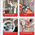 Alloy Steel Industrial Grade Wrench Good Quality Black Multifunctional Wrench Self-Locking Pipe Wrench Tool for Home Outdoors. 