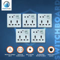 Bundle of 5 Pieces Multi Function Universal Wall Gang Socket - 8 Pin Gang Universal Socket.