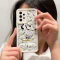 TA for Realme C15 Back Cover Soft Square Ladder White Handsome Mouse Pattern Cases Silicone Camera Protection Phone Case. 