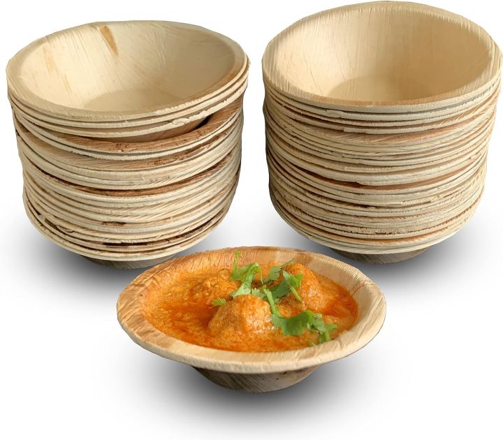 5 Inch Palm Leaf Bowls 6 pieces 100% Compostable Small Disposable ...