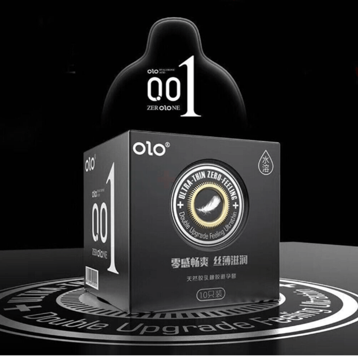 Olo Zero Zero One Black Condom -10 Pcs
