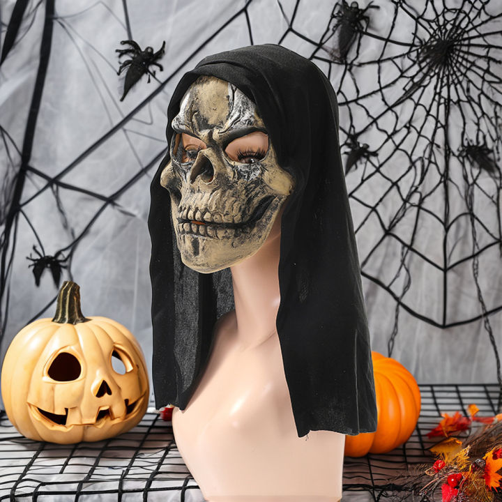 Halloween%20cos%20ghost%20face%20mask%20secret%20room%20haunted%20house%20horror%20scene%20npc%20dress%20up%20half%20face%20latex%20mask%20headgear%20-%20Image%202