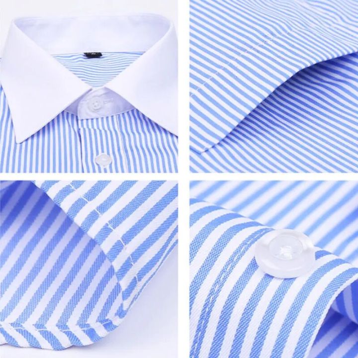 New%20M~6XL%20Cotton%20Men's%20French%20Cuffs%20Business%20Long%20Sleeve%20Shirt%20Stripes%20Comfortable%20Standard%20Elegant%20Formal%20Shirts%20Cufflink%20Top%20-%20Image%205
