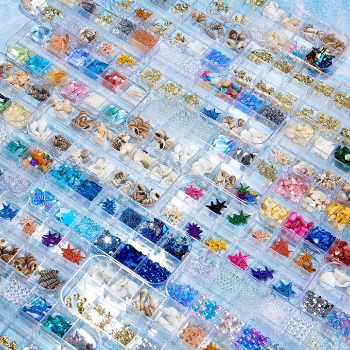 Marine%20series%20nail%20art%20jewelry,%20natural%20shell%20slices,%20abalone%20slices,%20starfish%20metal%20rivets,%20pearls,%20small%20stones%20-%20Image%203