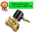 Solenoid Valve 1-1/2 inch 220V AC Brass Electric Water Air NC Valve 2W-400-40. 