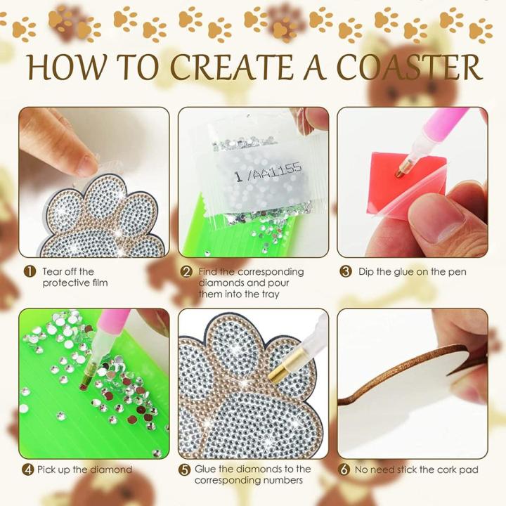 10%20Pcs%20Dog%20Paw%20Shaped%20Painting%20Coasters%20Kits%20DIY%20Pet%20Paw%20Painting%20Coasters%20With%20Holder%20-%20Image%203