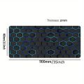 Blue Hexagon Pattern Large Gaming Mouse Pad Natural Rubber Non-Slip Rubber Mat With Locking Edge Mouse Pad for Office. 