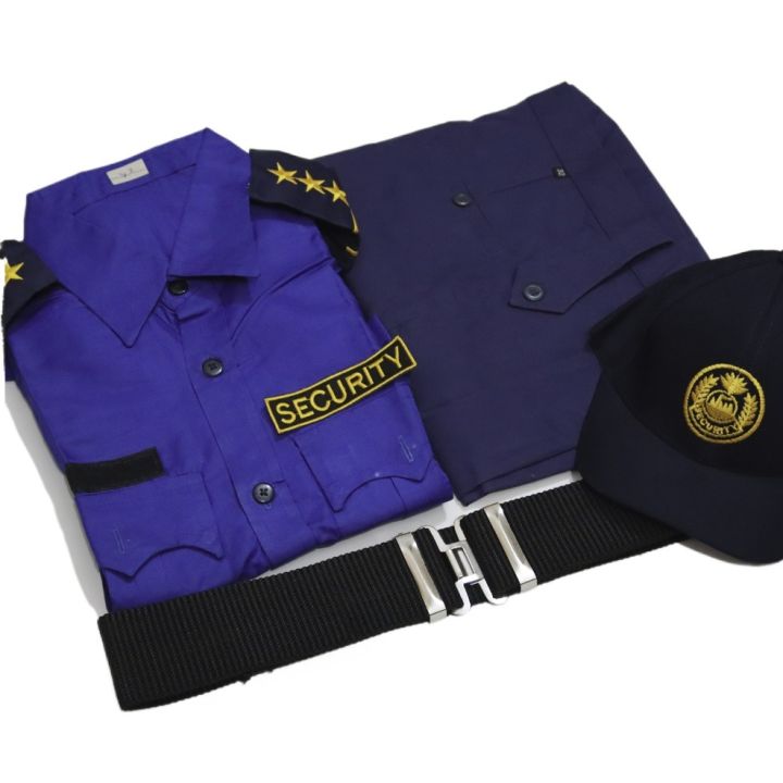 Security guard uniforms Blue Pant -Shirt- Cap- Belt - Epaulet Full Set - Security Guard Uniform-Security Guard Dress