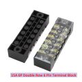 6 Way Double Row Terminal Block TB-1506 600V 15A 6P Double Row 6 Pin Terminal Block Terminal Block Wire Connector TB-1506 6P Double Row Terminal Block 600V 15A.