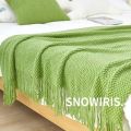 Factory Direct Deliver Morandi Knitted Blanket B & B Bed Runner Blanket Bed Towel Living Room Nap Blanket Light Luxury Sand. 