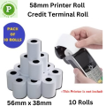 Streamline Your Operations With Thermal Paper Roll -10 Pcs, 56 mm x 38 mm, POS Printer Roll, Receipt Rolls, Var Roll, Food Panda Roll -  Reliable Paper Rolls For Printing Needs. 